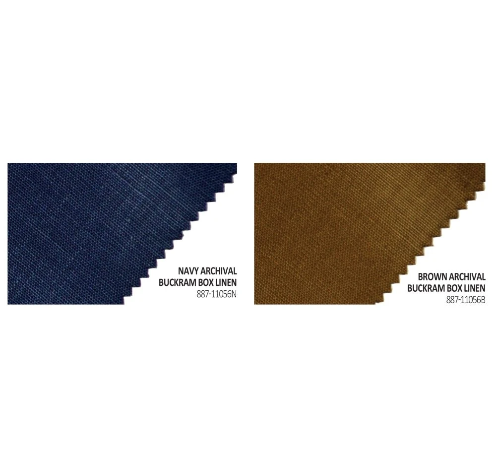 Buckram Box Linen Archival - Blue And Brown 3 Buckram Box Linen Archival - Blue And Brown