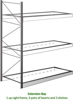 Warehouse Shelving - 25mm - 345kg-1067kg 7 Warehouse Shelving - 25mm - 345kg-1067kg -Save device warehouse shelving drawing extension bay 300x425